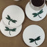Round Marble Coasters with Malachite Inlay (Set of 4)